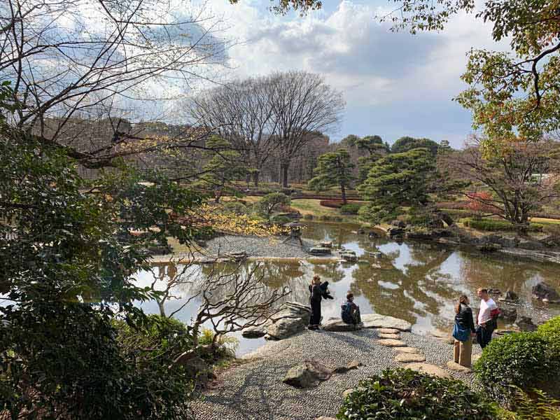 Fieldwork on a wheelchair at the East Gardens of the Imperial Palace
