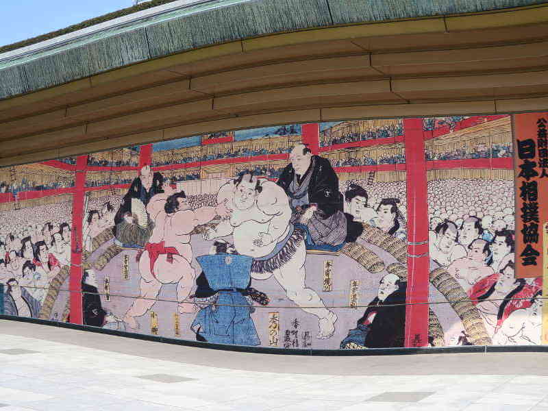 入り口の相撲絵