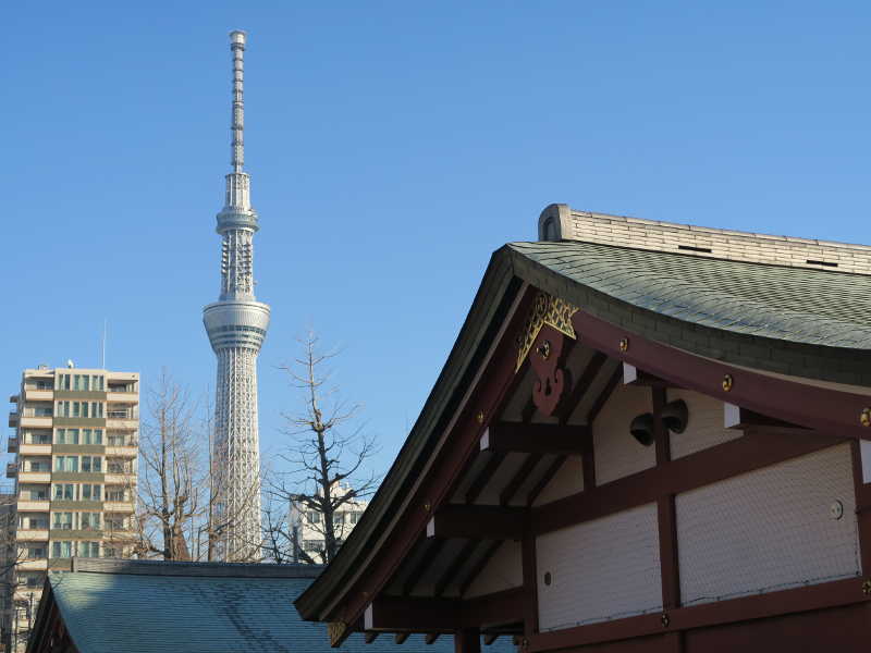 Tokyo Skytree viewed from Senso-ji Temple