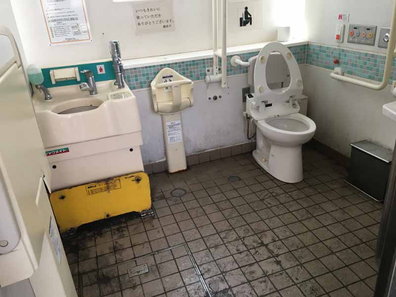 Inside of the wheelchair accessible restrooms